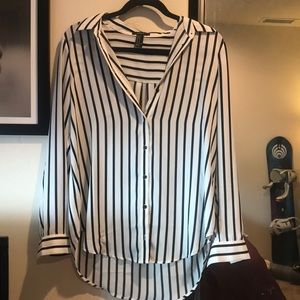Button down striped Forever 21 blouse